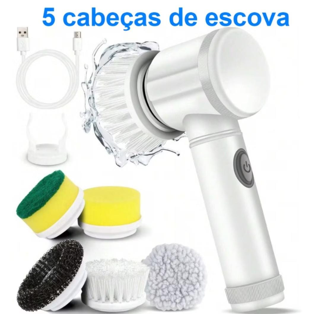 Escova Elétrica de Limpeza 7 em 1 Sem Fio Limpador Multiuso Prático Com Mais Duas Cabeças de Escova - Image 5