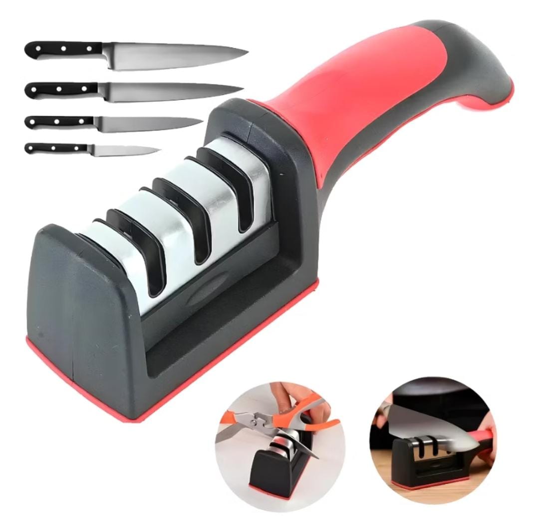 Amolador Afiador De Cozinha Facas Em Aço Inox Profissional Com 3 Afiadores Profissional Ferramenta Com Afiação Rápida - Image 3