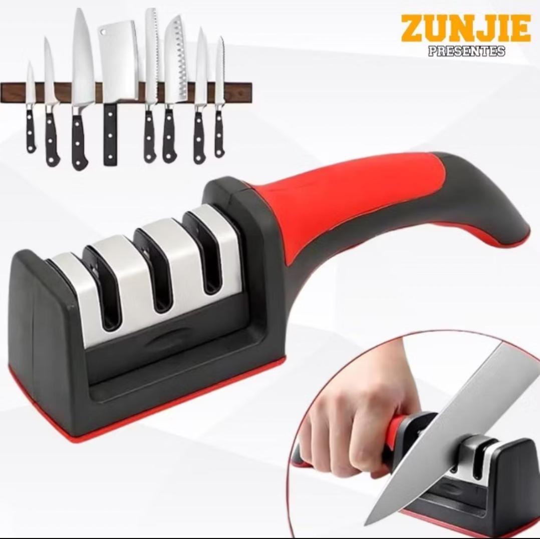 Amolador Afiador De Cozinha Facas Em Aço Inox Profissional Com 3 Afiadores Profissional Ferramenta Com Afiação Rápida